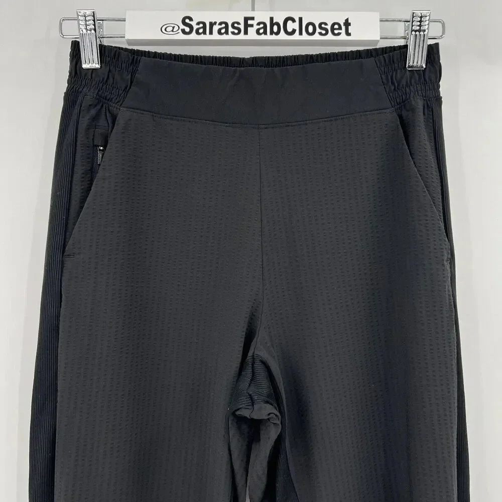 Athleta Black Textured Brooklyn Jogger Stretch Tapered Leg 566689 Women’s Size 0 - Picture 3 of 10
